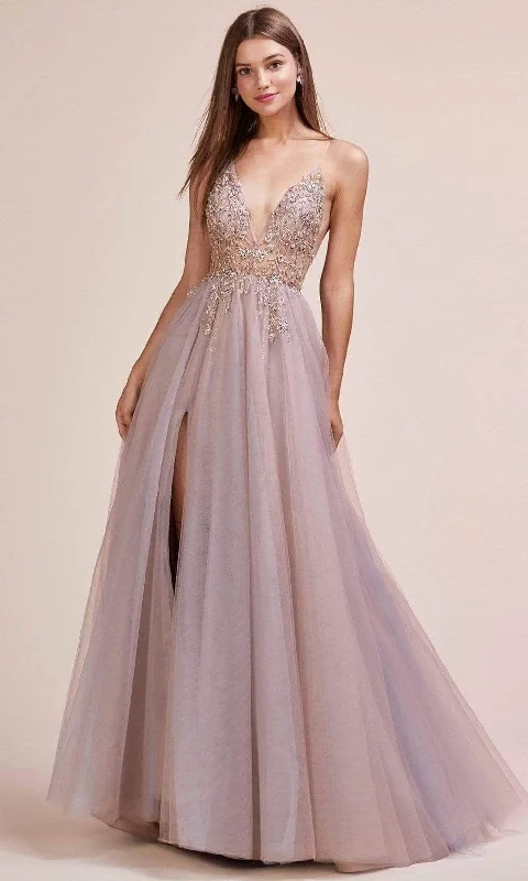 Classic Evening Dress Andrea and Leo A0672 - Floral Beaded Evening Gown