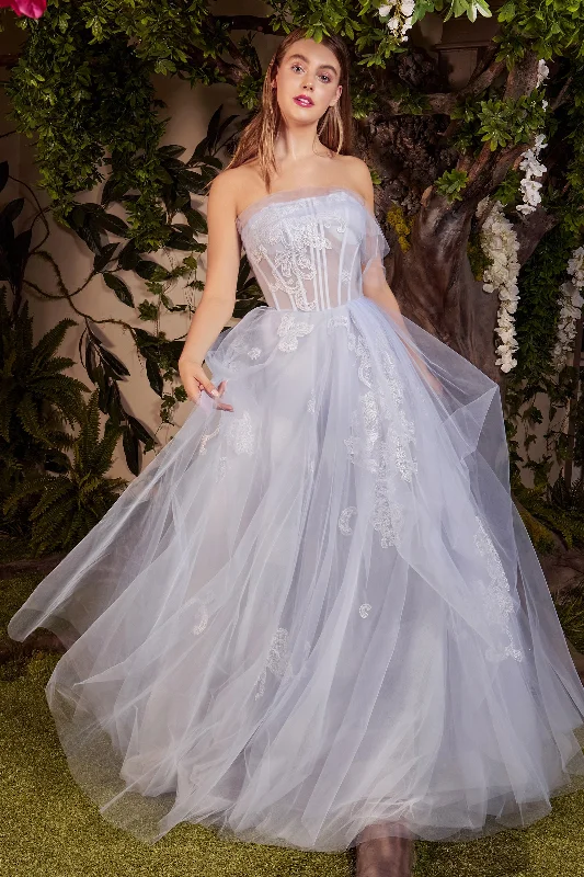 Elegant Gown ANDREA & LEO A1050 Strapless Straight Bodice Tulle A Line Dress