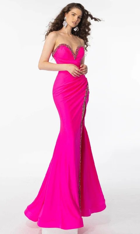 Modern Tulle Dress Ava Presley 39290 - Strapless Beaded Trim Prom Gown