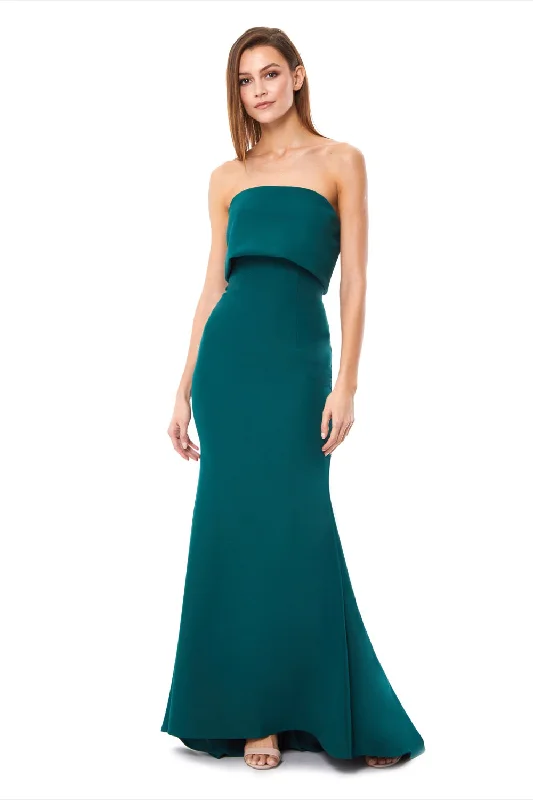Bold Red Dress Blaze Strapless Maxi Dress With Overlay