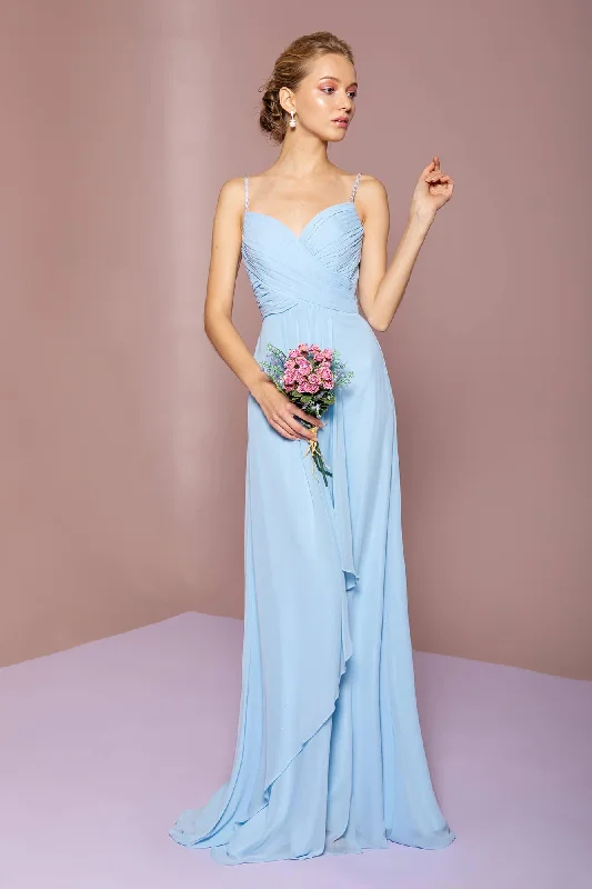 Deep V-Neck Dress Long Formal Chiffon Dress Bridesmaid
