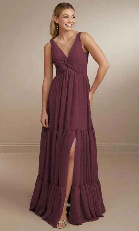 Asymmetrical Gown Christina Wu Celebration 22161 - Deep V-neck Dress
