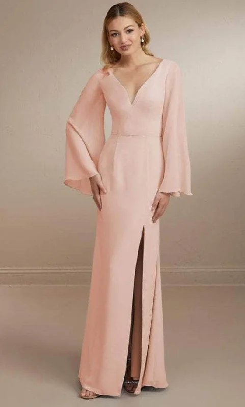 Delicate Lace Dress Christina Wu Celebration 22164 - Plunging Neck Chiffon Gown