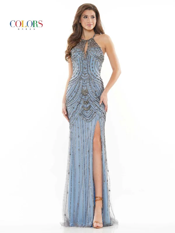 Red Carpet Dress Colors 2722 Colors Long Formal Beaded Halter Prom Dress