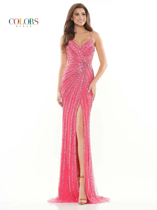 Embroidered Gown Colors 2685 Colors Long Formal Beaded Mesh Prom Dress