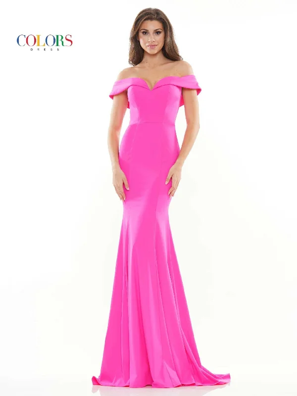 Princess Ball Gown Colors 2692 Colors Long Off Shoulder Fitted Prom Dress