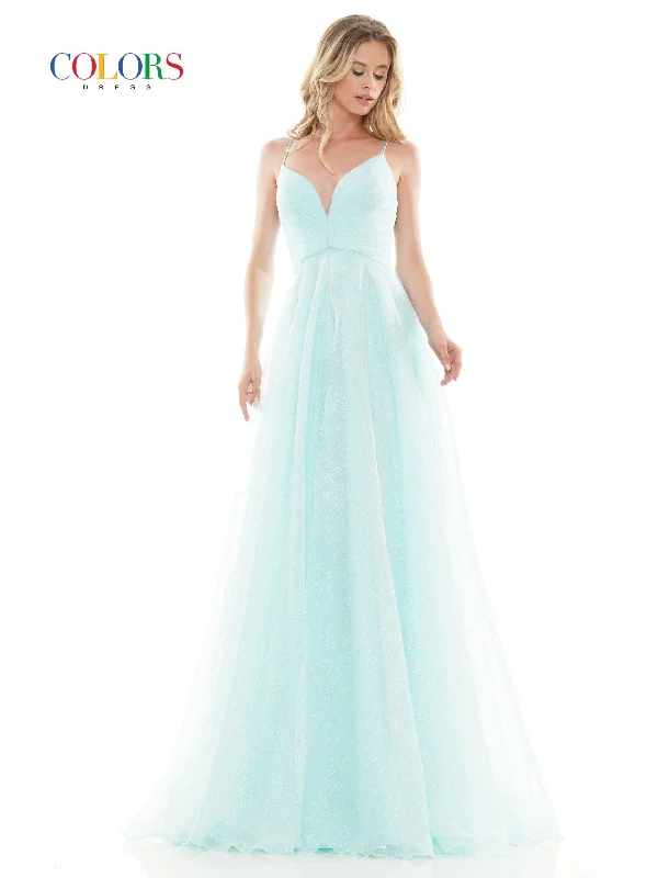 Embellished Dress Colors 2680 Colors Long Spaghetti Strap Prom Formal Dress