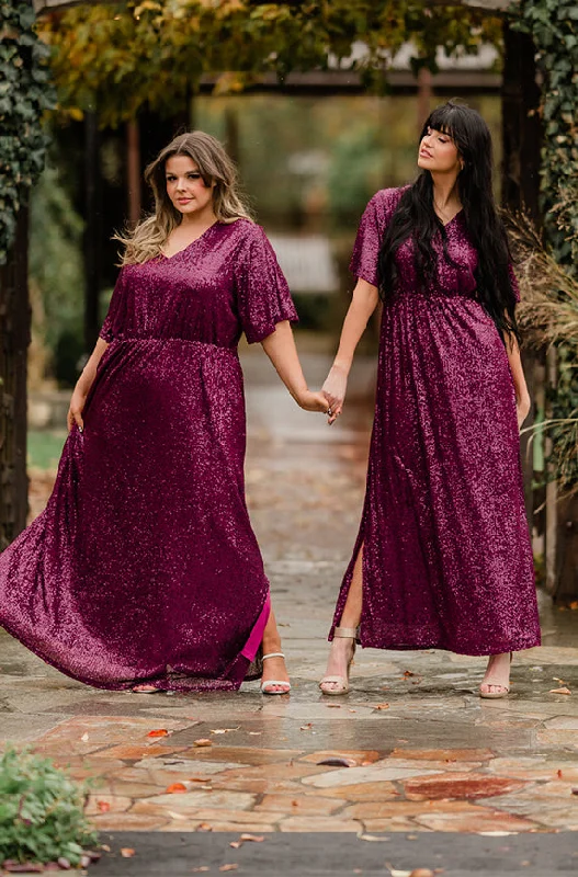 Elegant Beaded Dress Daphne Twilight Purple Sequin Gown - DM Exclusive - Maternity Friendly - Restocked Elegant Beaded Dress Daphne Twilight Purple Sequin Gown - DM Exclusive - Maternity Friendly - Restocked