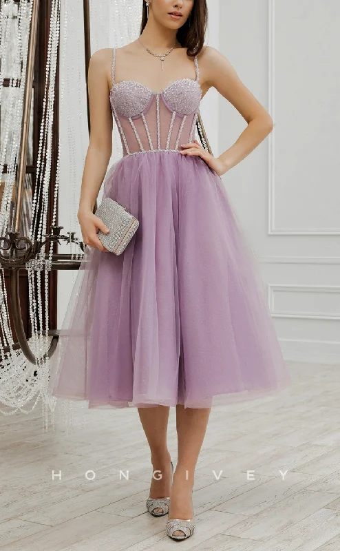 Party Ready Dress H1925 - Sexy A-Line Illusion Cutout Spaghetti Straps Long Party/Homecoming Dress Party Ready Dress H1925 - Sexy A-Line Illusion Cutout Spaghetti Straps Long Party/Homecoming Dress