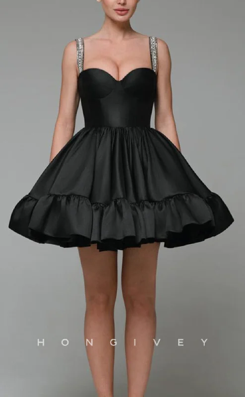 Show-Stopping Evening Gown H1936 - Sexy/Casual A-Line Sweetheart Spaghetti Straps Ruffles Short Party/Homecoming Dress Show-Stopping Evening Gown H1936 - Sexy/Casual A-Line Sweetheart Spaghetti Straps Ruffles Short Party/Homecoming Dress