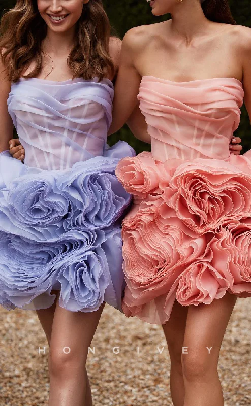 Cocktail Dress H1977 - Elegant & Luxurious Illusion Sweetheart Strapless Floral Short Party/Homecoming Dress Cocktail Dress H1977 - Elegant & Luxurious Illusion Sweetheart Strapless Floral Short Party/Homecoming Dress