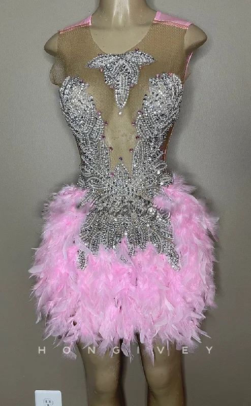 Mermaid Gown H1998 - Sexy Illusion Glitter A-Line Scoop Detachable Long Sleeves Sequins Feathers Short Homecoming Dresses For Black Women Mermaid Gown H1998 - Sexy Illusion Glitter A-Line Scoop Detachable Long Sleeves Sequins Feathers Short Homecoming Dresses For Black Women