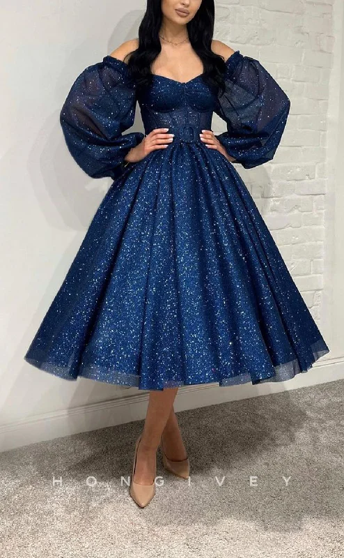 Fit And Flare Dress H2043 - Sexy Glitter Illusion Empire A-Line V-Neck Long Sleeves Short Homecoming Dress Fit And Flare Dress H2043 - Sexy Glitter Illusion Empire A-Line V-Neck Long Sleeves Short Homecoming Dress