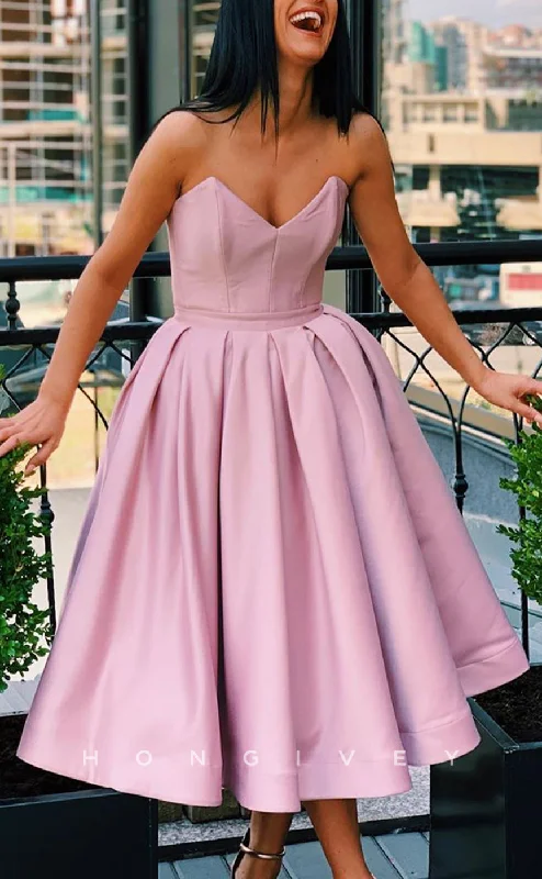 Luxe Satin Dress H2060 - Chic Satin A-Line Empire V-Neck Strapless Short Party/Homecoming Dress Luxe Satin Dress H2060 - Chic Satin A-Line Empire V-Neck Strapless Short Party/Homecoming Dress