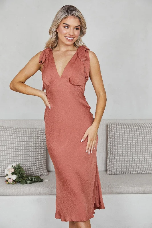 Floor-Length Gown Eleanora Dress - Rust
