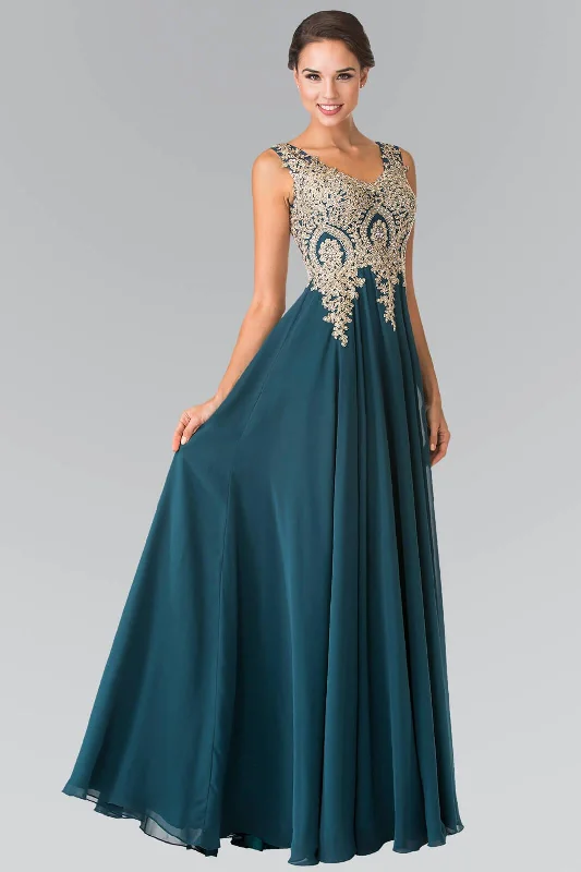 Modern Tulle Dress Embroidered Chiffon Long Prom Dress Formal Sale