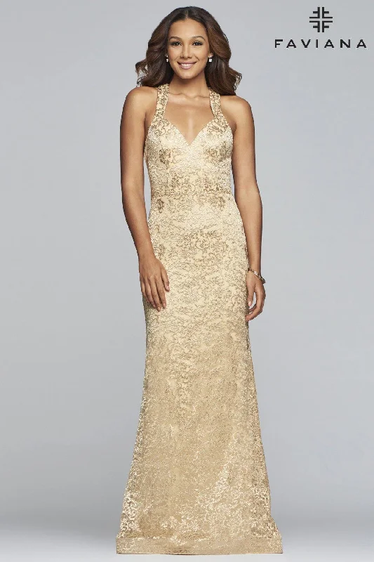Knee-Length Dress Faviana Long Sexy Prom Dress S10303 Sale