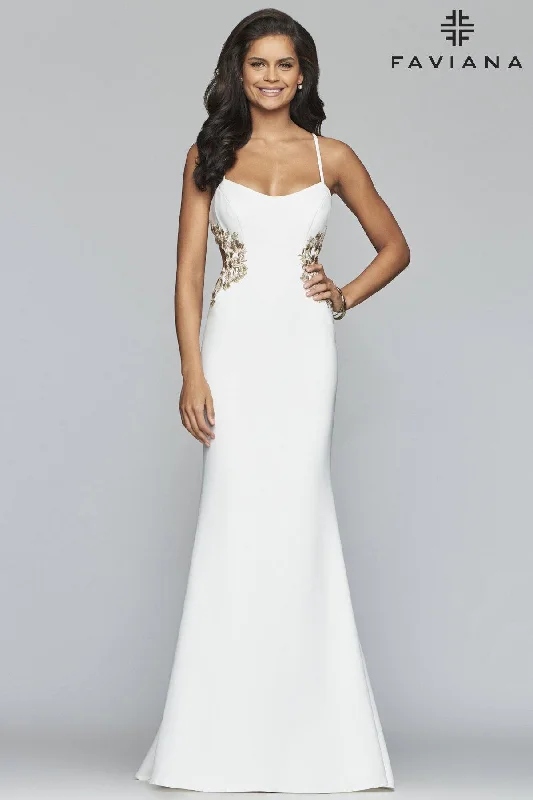 Fitted Formal Dress Faviana Long Wedding Dress S10302 Sale