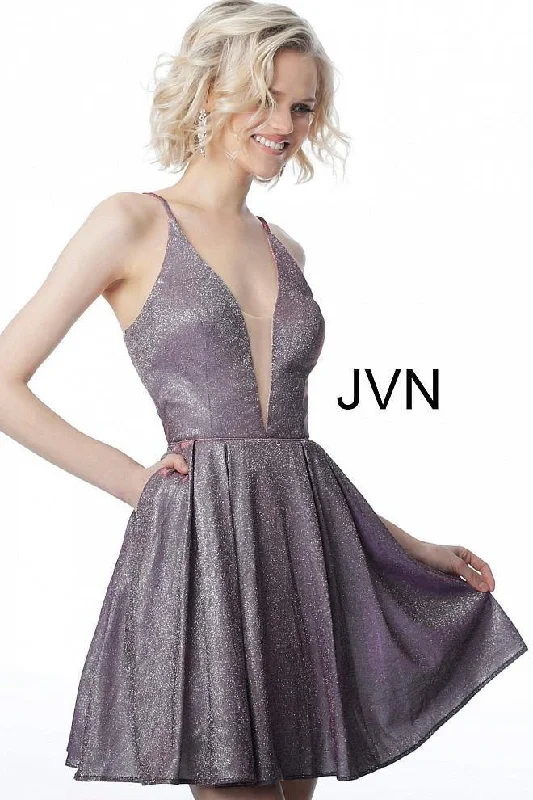 Chic Maxi Dress Jovani 2173 Fit and Flare Cocktail Dress with Pockets