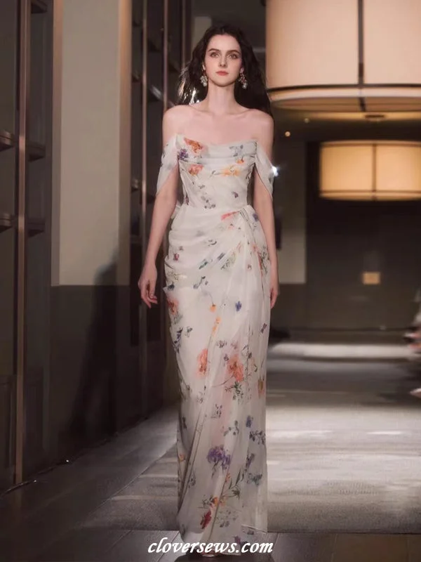Puffy Sleeve Dress Floral Printed Chiffon Pleatingg Sheath Charming Spring Bridesmaid Dresses, CB0309 Puffy Sleeve Dress Floral Printed Chiffon Pleatingg Sheath Charming Spring Bridesmaid Dresses, CB0309