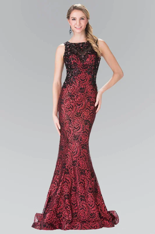Vivid Color Gown Flower Embellished Long Prom Dress Formal
