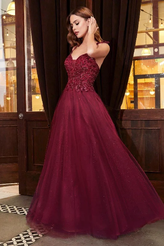 Chic Formal Gown Cinderella Divine CD0178 Glitter Long Ball Gown Formal  Dress