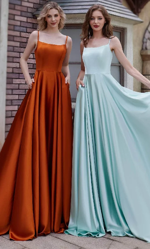 Fancy Evening Dress J'Adore Dresses J22018 - Scoop Neck Satin Evening Dress