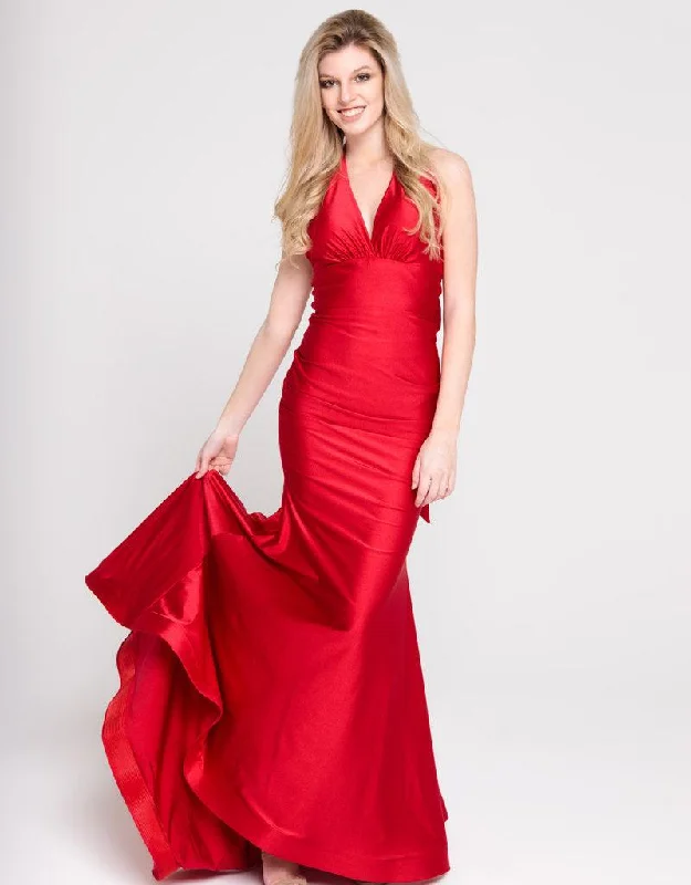 Peplum Dress Jessica Angel Halter Long Formal Gown 378