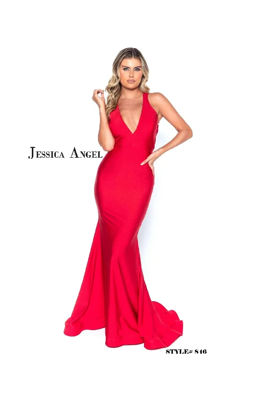 Royal Blue Dress Jessica Angel Halter Long Formal Dress 846