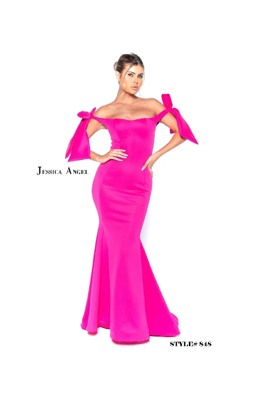 Fitted Formal Dress Jessica Angel Off Shoulder Long Formal Dress 848
