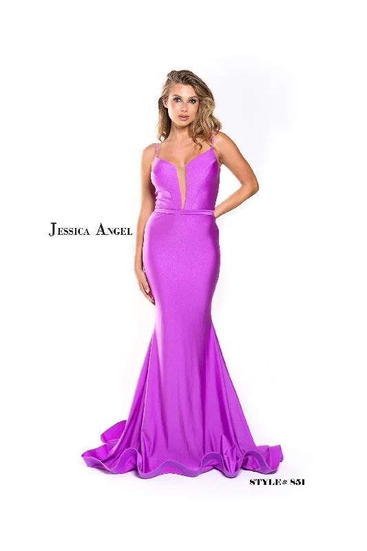 Pearl Embellished Gown Jessica Angel Sleeveless Long Mermaid Dress 851