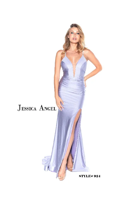 Drape Sleeve Dress Jessica Angel Formal Spaghetti Strap Long Gown 924