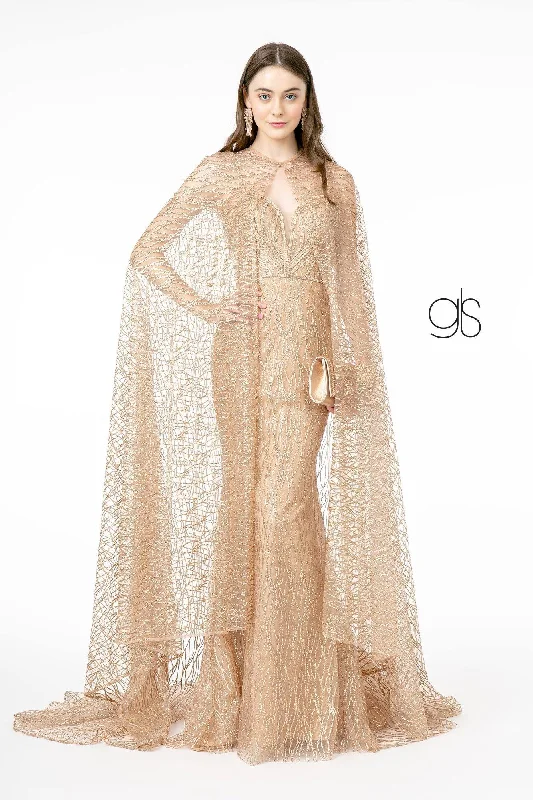 Gorgeous Party Dress Jewel Embellished Bodice Long Prom Dress with Cape Sale