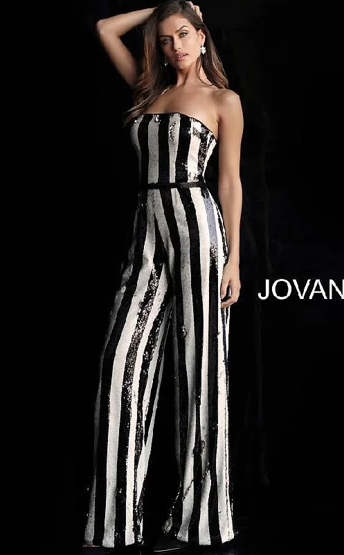 Floor-Length Dress Jovani 65397 Sequin Strapless Formal Jumpsuit