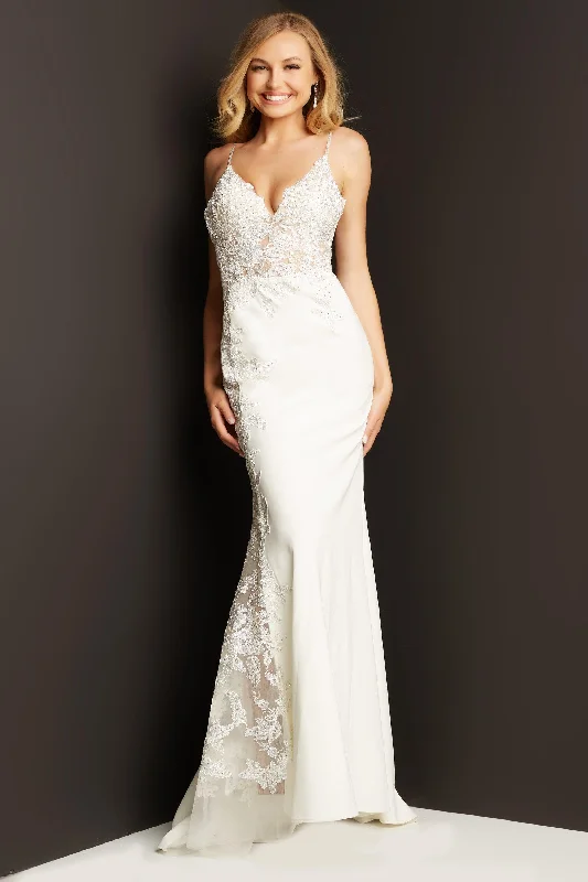 Dramatic Ball Gown Jovani 07386 Formal Long Wedding Dress