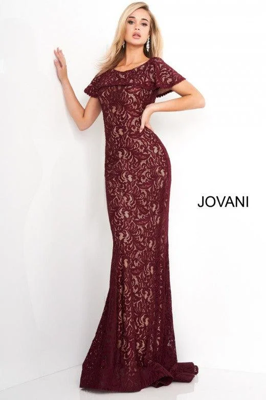 Minimalist Gown Jovani 02904 Long Formal Evening Lace Dress