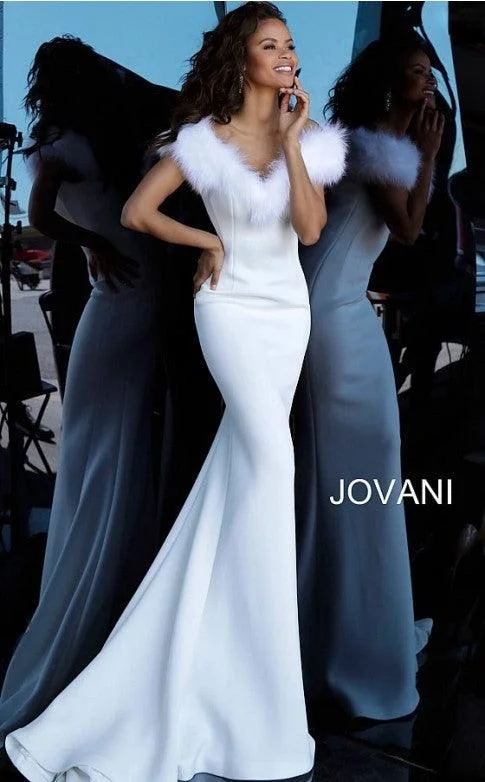 Glamorous Formal Dress Jovani 63884 Long Formal Off Shoulder Evening Dress