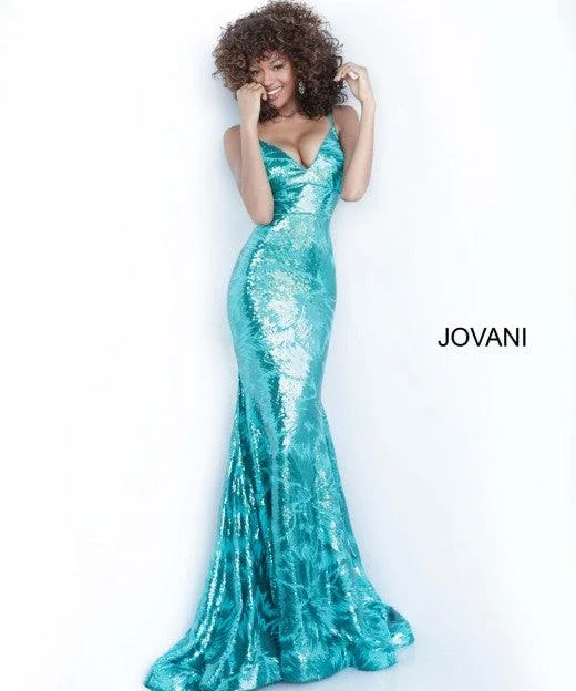 Taffeta Dress Jovani 1848 Long Spaghetti Strap Formal Prom Dress