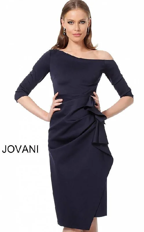 Party Dress Jovani 1035 Short Off the Shoulder Cocktail Dress