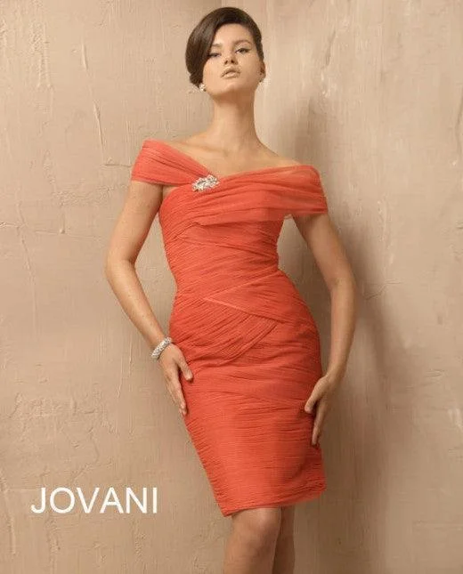 Charcoal Gray Gown Jovani Off Shoulder Short Cocktail Dress Sale