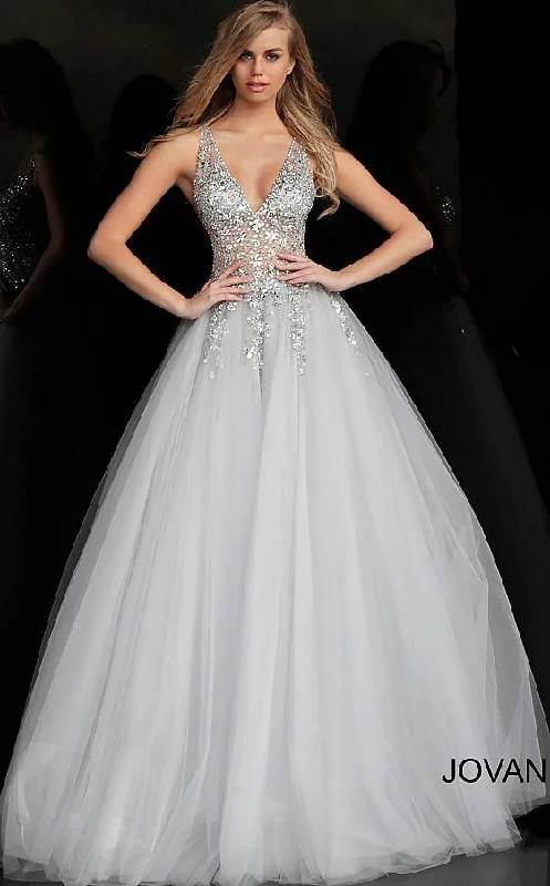 Backless Dress Jovani 65379 Prom Long Sleeveless Ball Gown