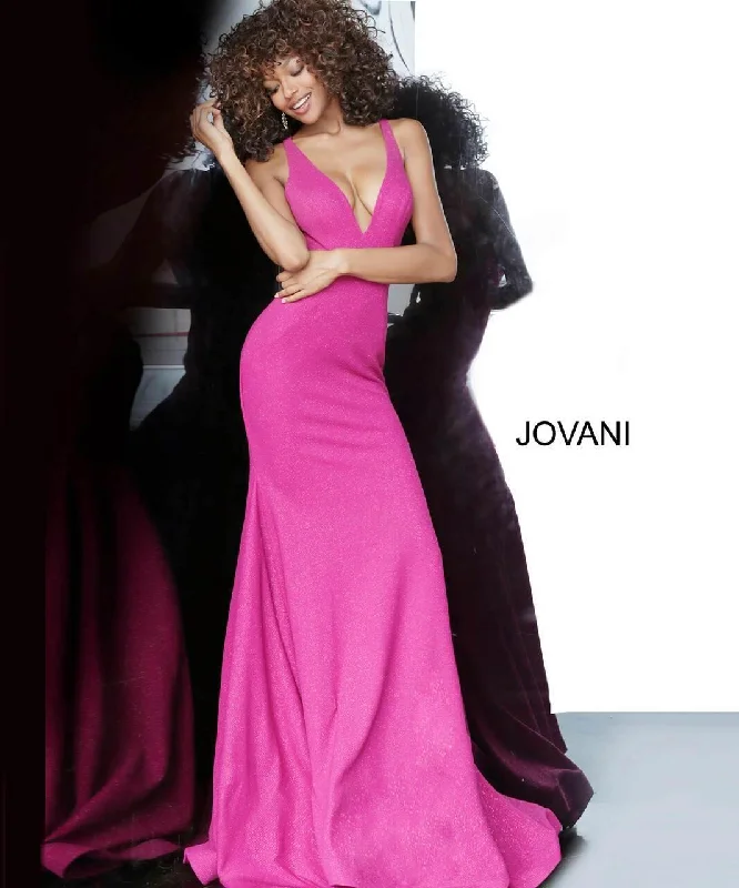 Satin Gown Jovani 00698 Prom Long Sleeveless Glitter Dress