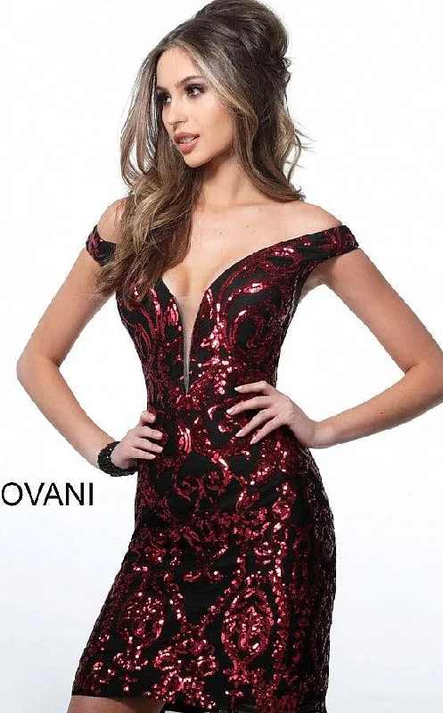 Satin Slip Dress Jovani 2666 Prom Short Off Shoulder Cocktail Dress