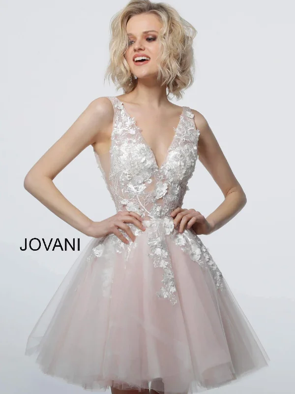 Princess Ball Gown Jovani 63987 Prom Short Sleeveless Cocktail Dress