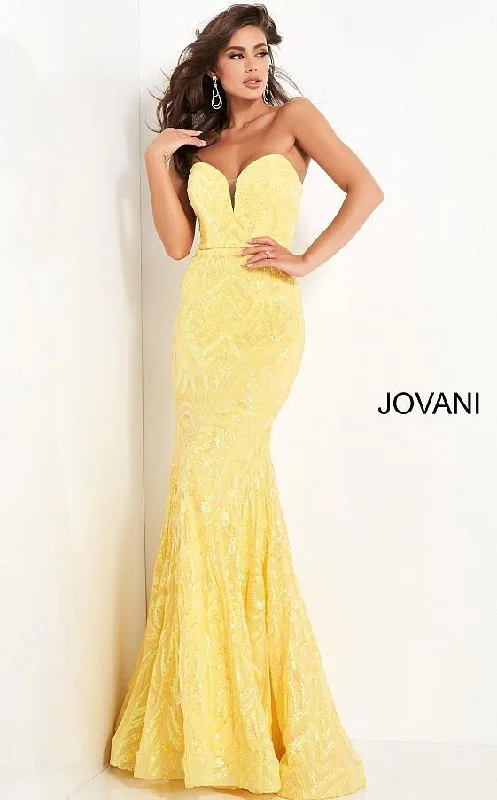Show-Stopping Evening Gown Jovani 03445 Prom Strapless Long Formal Dress