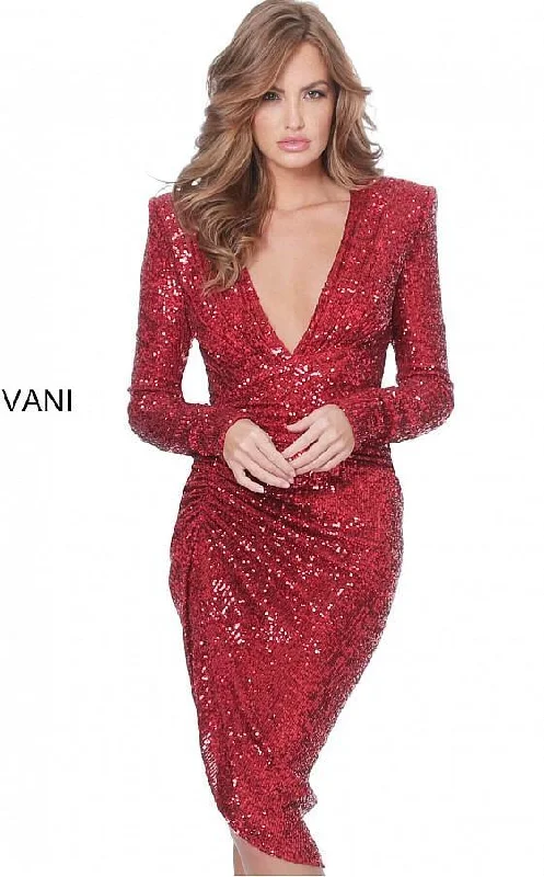 Glamorous Formal Dress Jovani 04257 Formal Long Sleeve Cocktail Dress