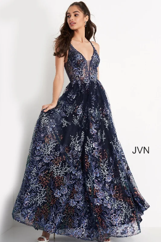 Dramatic Ball Gown Jovani 06457 Long Embellished Prom Dress