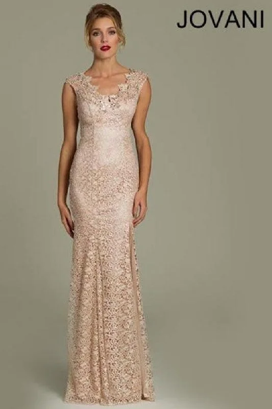 Ruffled Dress Jovani 89693 Sleeveless Long Formal Dress
