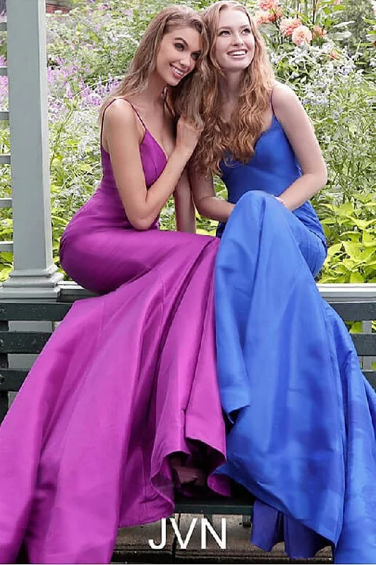 Illusion Neckline Dress Jovani 62965 Sleeveless Long Formal Prom Dress