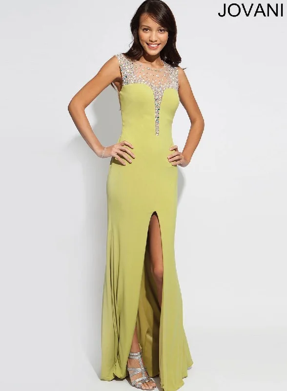 Lace Dress Jovani 90731 Sleeveless Long Prom Gown